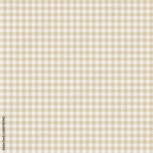 Light Beige Gingham Check Fabric Texture Plaid Pattern Background
