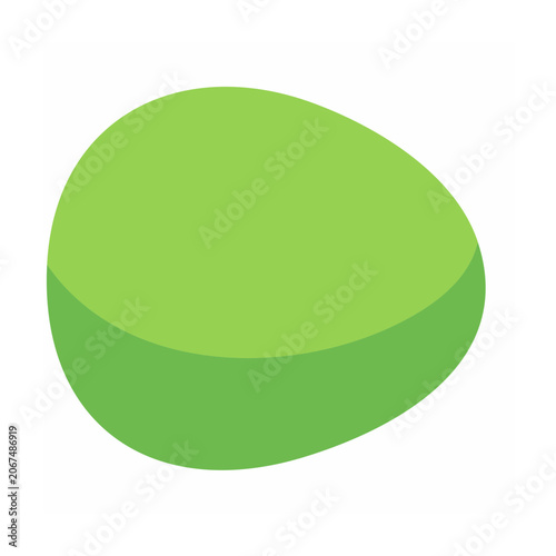 Green abstract organic shape icon on white background