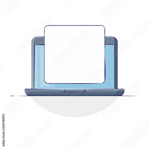 Laptop with blank screen and copy space