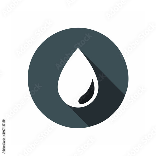 Water drop icon with long shadow