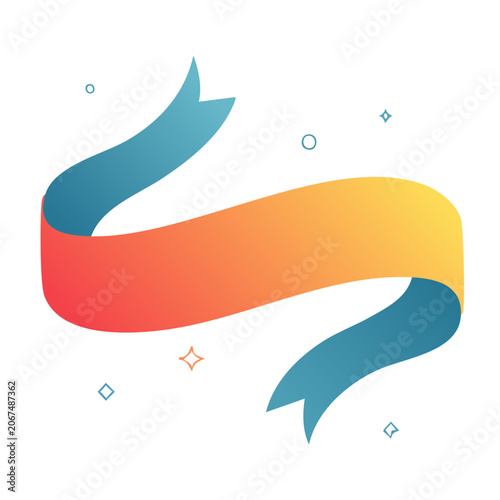 Colorful abstract ribbon wave vector design