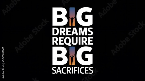 Inspirational quote with silhouette of a person on sunset background