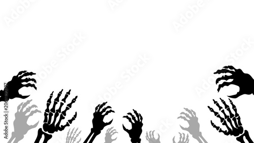 Canvastavla Creepy silhouette hand horror scary dark night fear shadow monster claw Hallowee