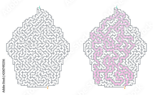 Cupcake Maze Puzzle With Answer Key For Bakery Party Worksheet