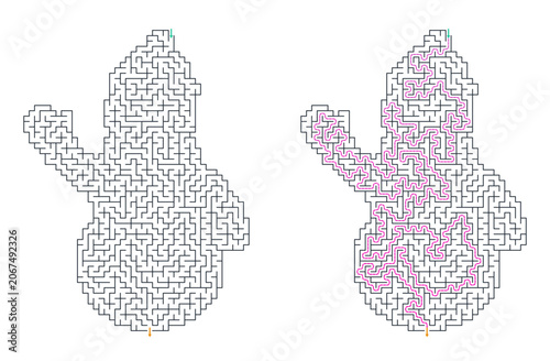 Snowman Maze Puzzle With Answer Key For Winter Activity Worksheet