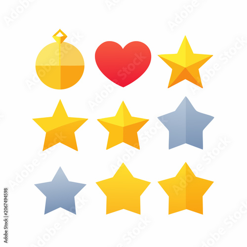 Achievement icons for game reward systems.
