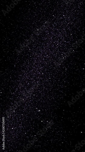 Space Flight Vertical. Travel through space with stars horizon. 15 seconds animation, vertical resolution.
