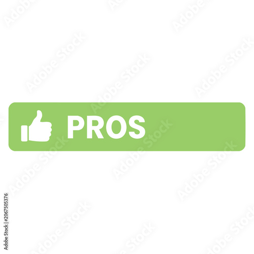 Fotografie Pros and cons list graphic with thumbs up icon green background