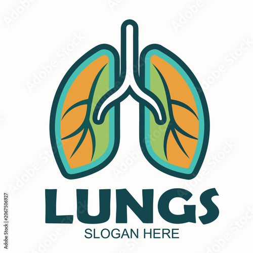 logo vector design illustration icon lungs
