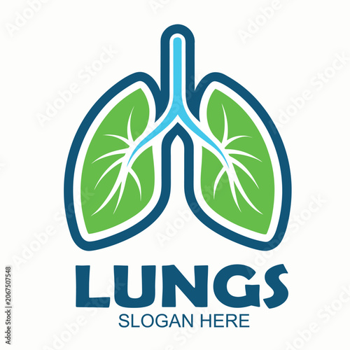 logo vector design illustration icon lungs