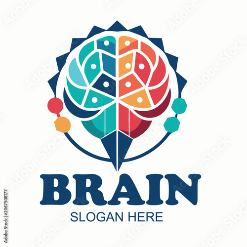 logo vector design illustration icon brain