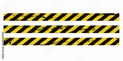 Grunge Yellow And Black Caution Tape Stripes — Warning Hazard Tape Design For Safety Barriers