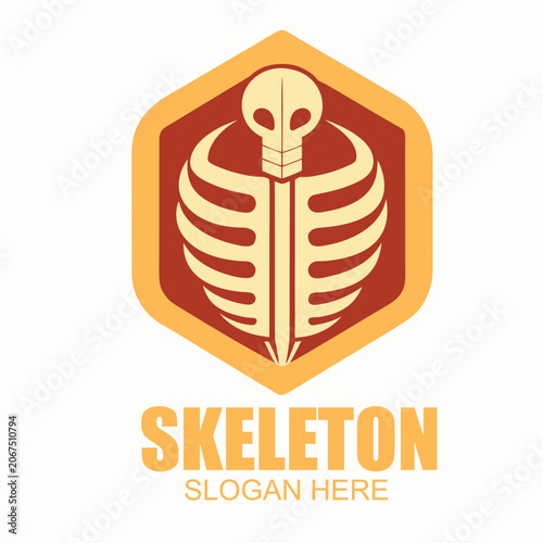 logo vector design illustration icon skeleton