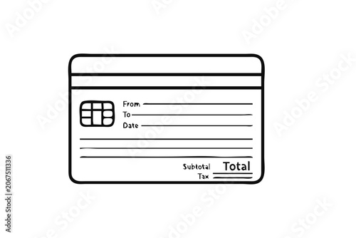 Fotografia Credit Card Line Icon - Bank Card with Chip Vector Icon for Payment and Finance