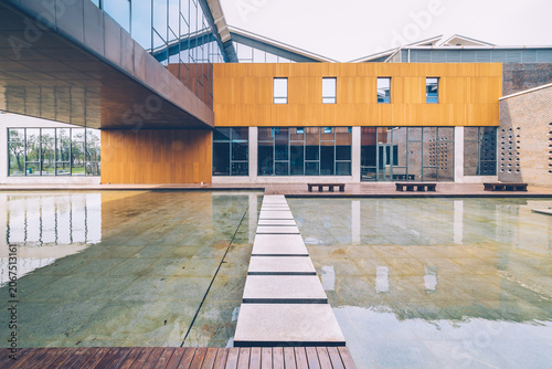Photography Shanghai Jiading Library - Contemporary Architecture with Water Courtyard
