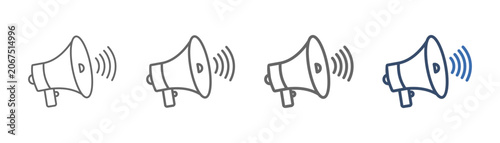 
outline icon set megaphone with loudspeaker design