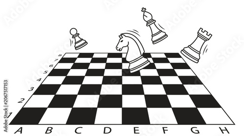 Bild auf Leinwand chess pieces on a chessboard in play.