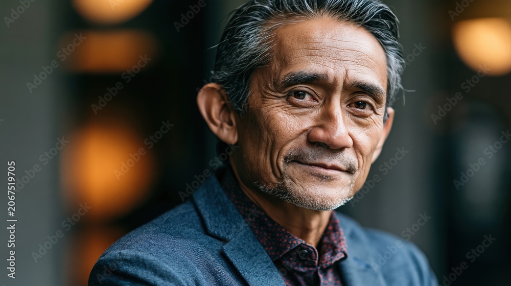 Fototapeta premium Fractional Executive Elderly Filipino Athletic Mentor
