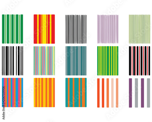 Fotografía Colorful array of striped patterns in various hues and textures for design inspi