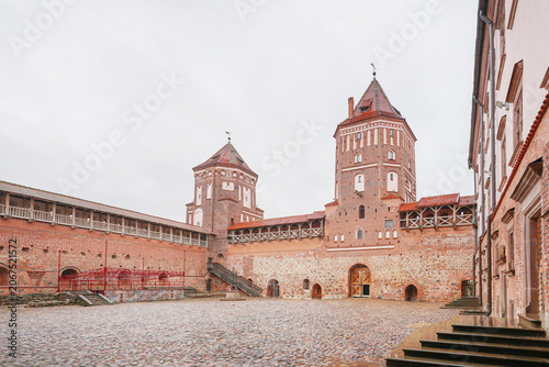 Photos Mir Castle Courtyard, Belarus - Historic Fortress Twin Towers