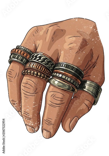 Close-up of a person wearing a brown leather glove.