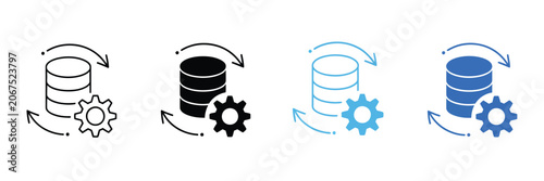 Canvastavla Database Management Icon Set with Multiple Styles for Data Storage, Server Admin