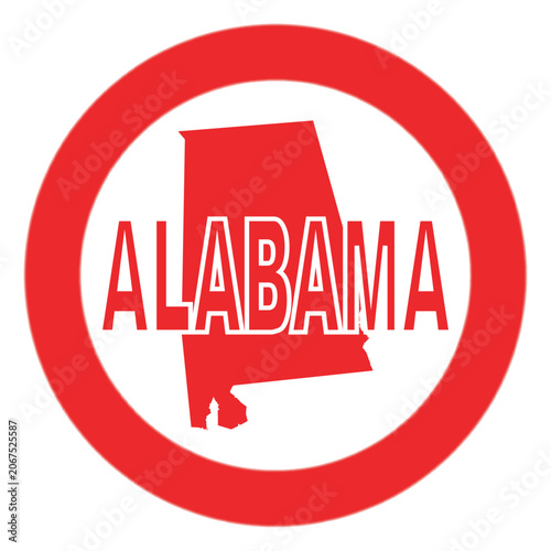 Alabama State Round Ink Stamp