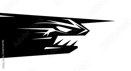 Canvastavla Aggressive predatory animal head graphic with dynamic motion speed lines