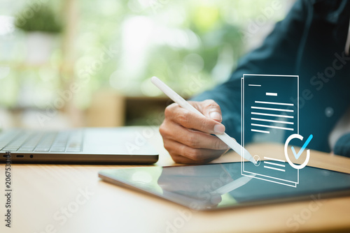 Bild auf Leinwand User managing privacy settings and consent preferences on a digital device, representing GDPR compliance, cookie management, data protection, security controls, and transparent digital governance