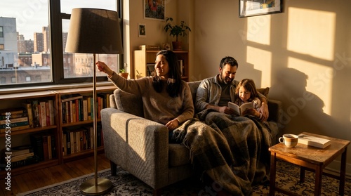 Living Room Lamp Switch Off During Household Electricity Saving Routine