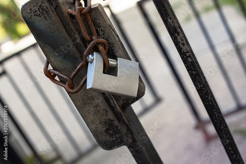 The gate is securely closed