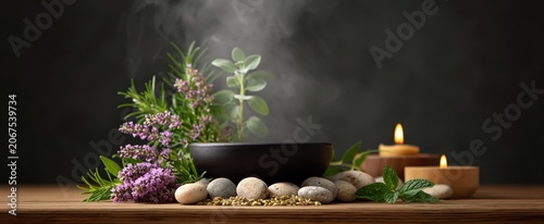 Experience a soothing Herbal Steam Treatment in a tranquil Wellness Spa with a serene ambiance.