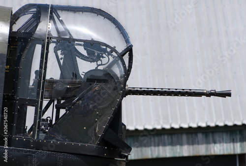 The Rose turret was introduced into operational use in Bomber Command in July, 1944, and at the end of the German War, 180 of these turrets had been built. Fitted with two 50 caiber machine guns.