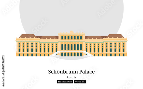 Foto Schonbrunn Palace Austria Landmark Vector Illustration