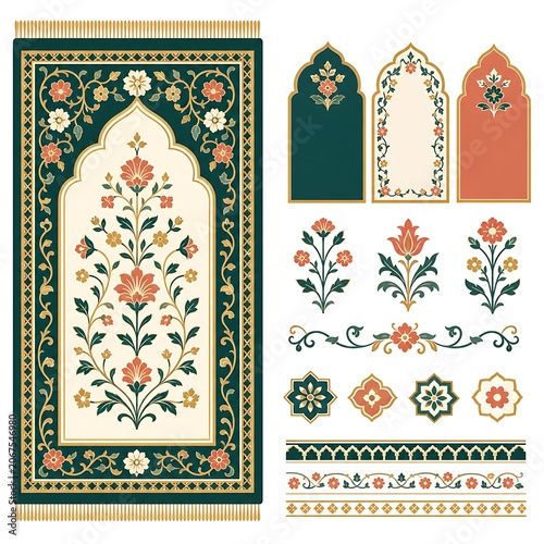 Ornate Floral Patterns and Architectural Design Elements.
