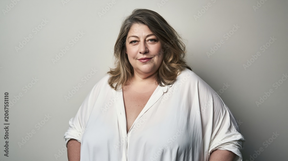 Fototapeta premium Fractional Executive Middle Aged French Plus Size Mentor