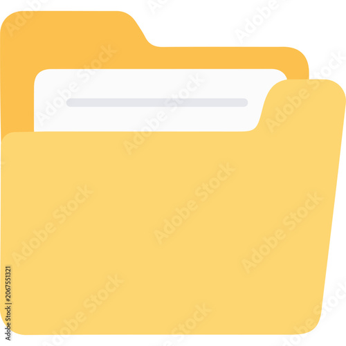 File Folder Flat Icon, Document Vector Illustration