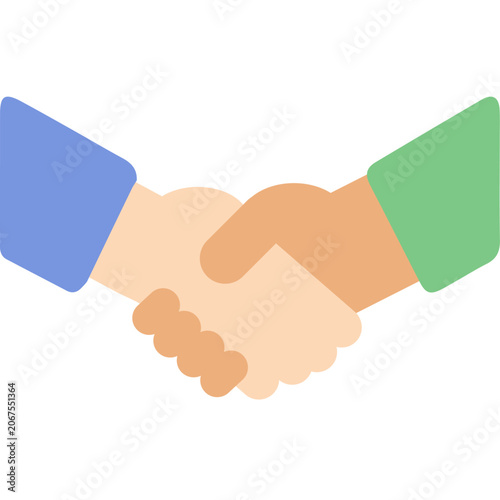 Handshake Deal Flat Icon, Business Vector Illustration