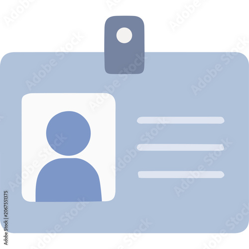 ID Badge Card Flat Icon, Vector Illustration