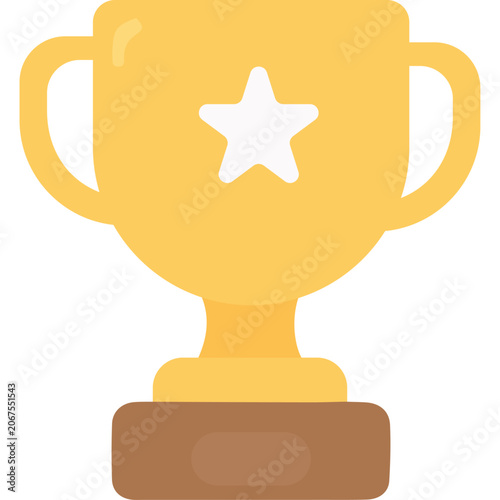 Trophy Award Flat Icon, Achievement Vector Illustration