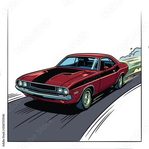 Realistische vintage car Comic Vector Illustration Oldtimer Für T-Shirt Design