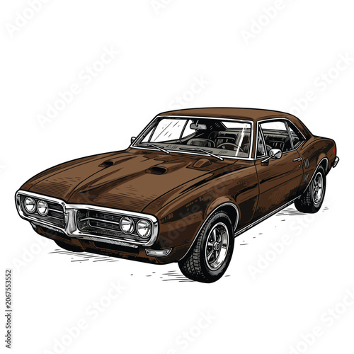 Realistische vintage car Comic Vector Illustration Oldtimer Für T-Shirt Design
