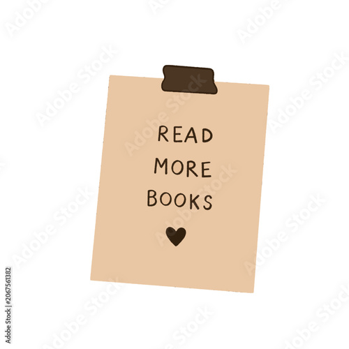 Read More Books Note with Heart Icon
