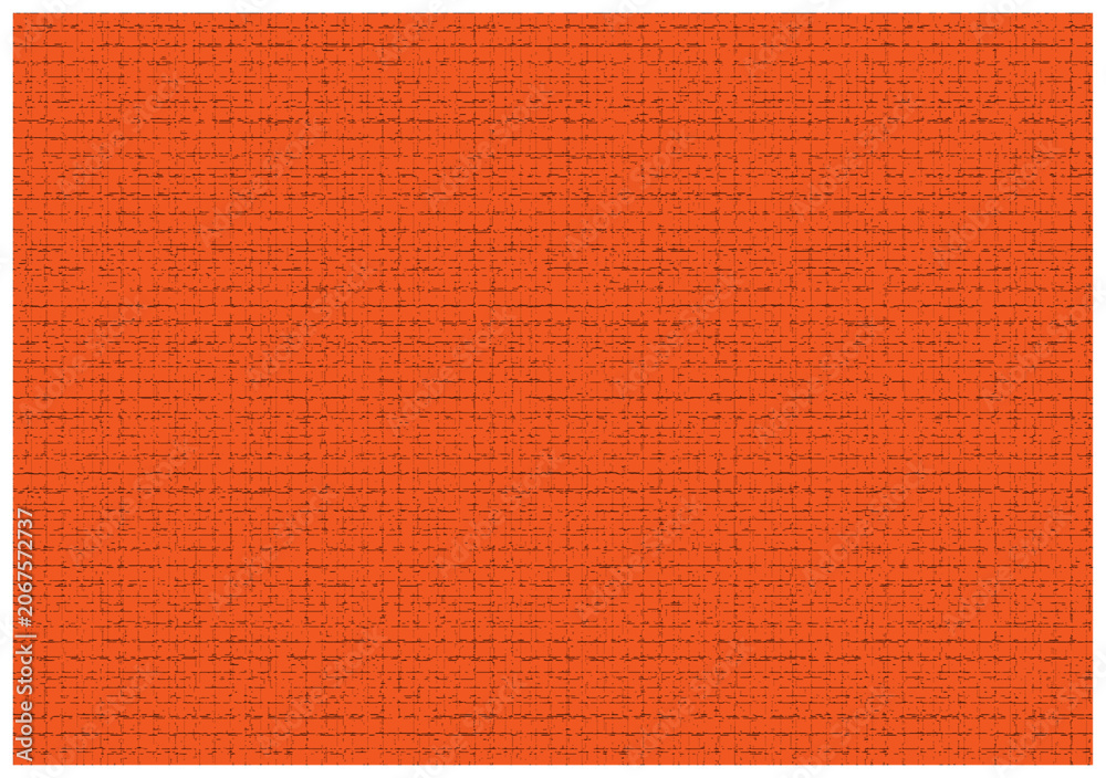 Fototapeta premium Orange paper texture with distressed grid line pattern overlay, background