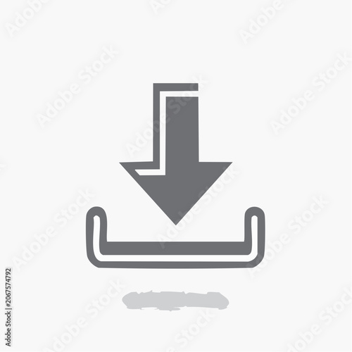 Bold thick download arrow symbol