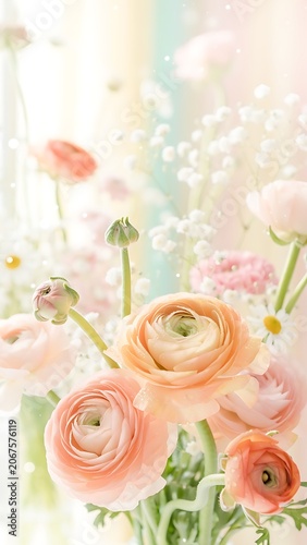 Soft Pastel Roses in a Dreamy Bouquet.
