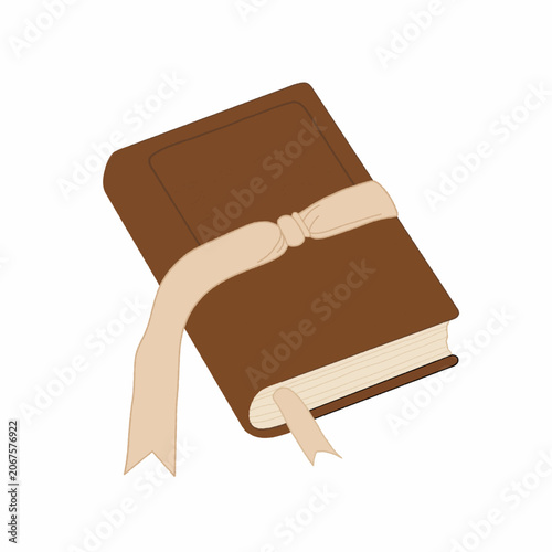 brown book with ribbon vector illustration