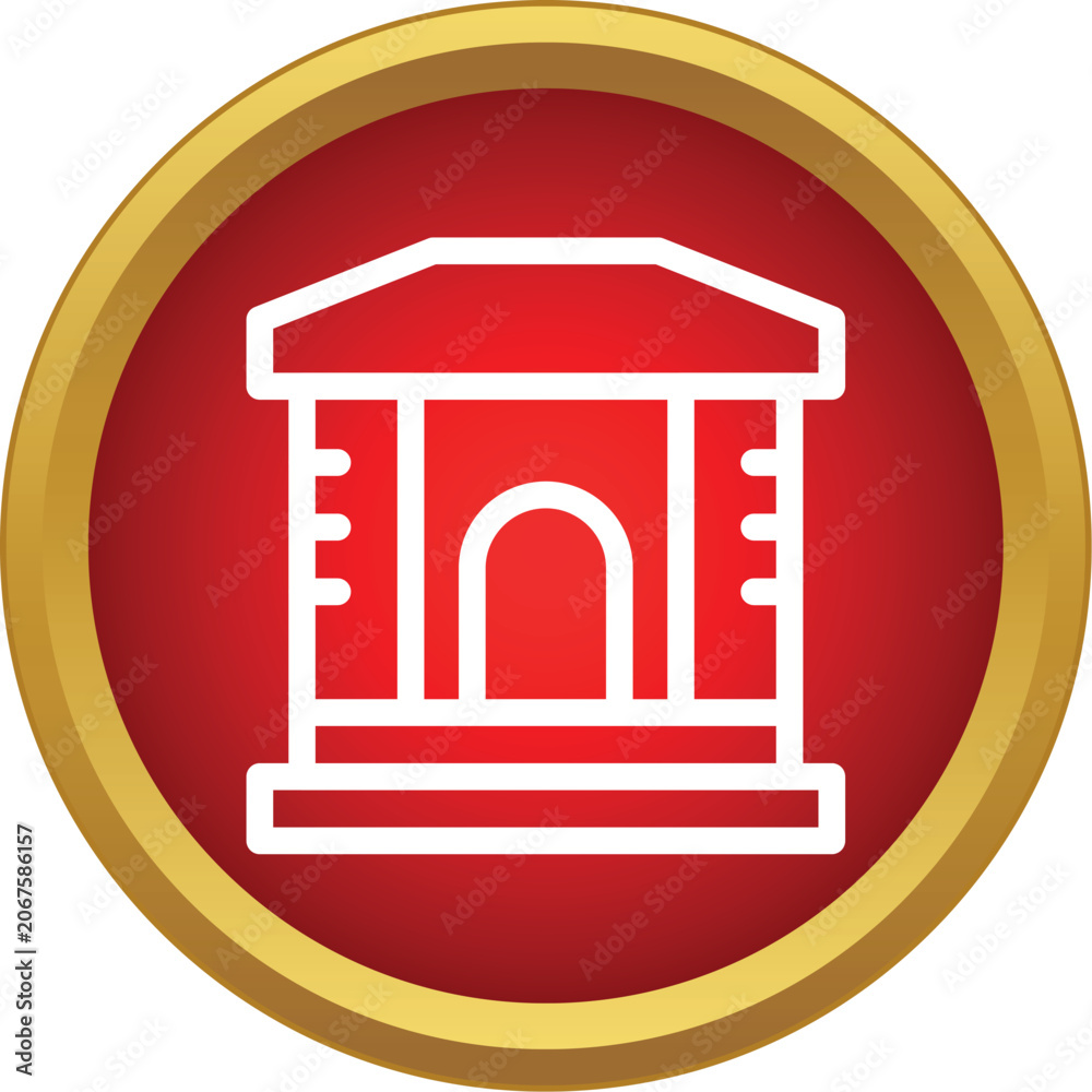 Naklejka premium Building outline icon symbolizing government, education, or financial services