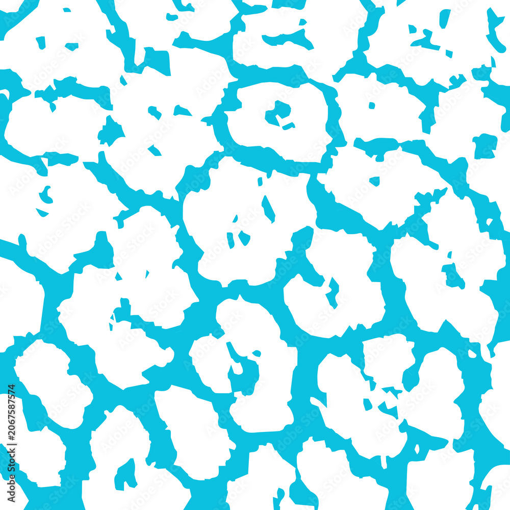 Fototapeta premium Abstract Blue and White Floral Pattern