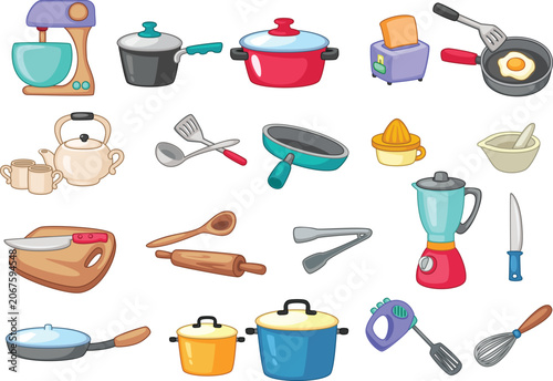 Culinary tools and kitchenware silhouette icons bundle featuring rolling pin knives oven mitt plate vector